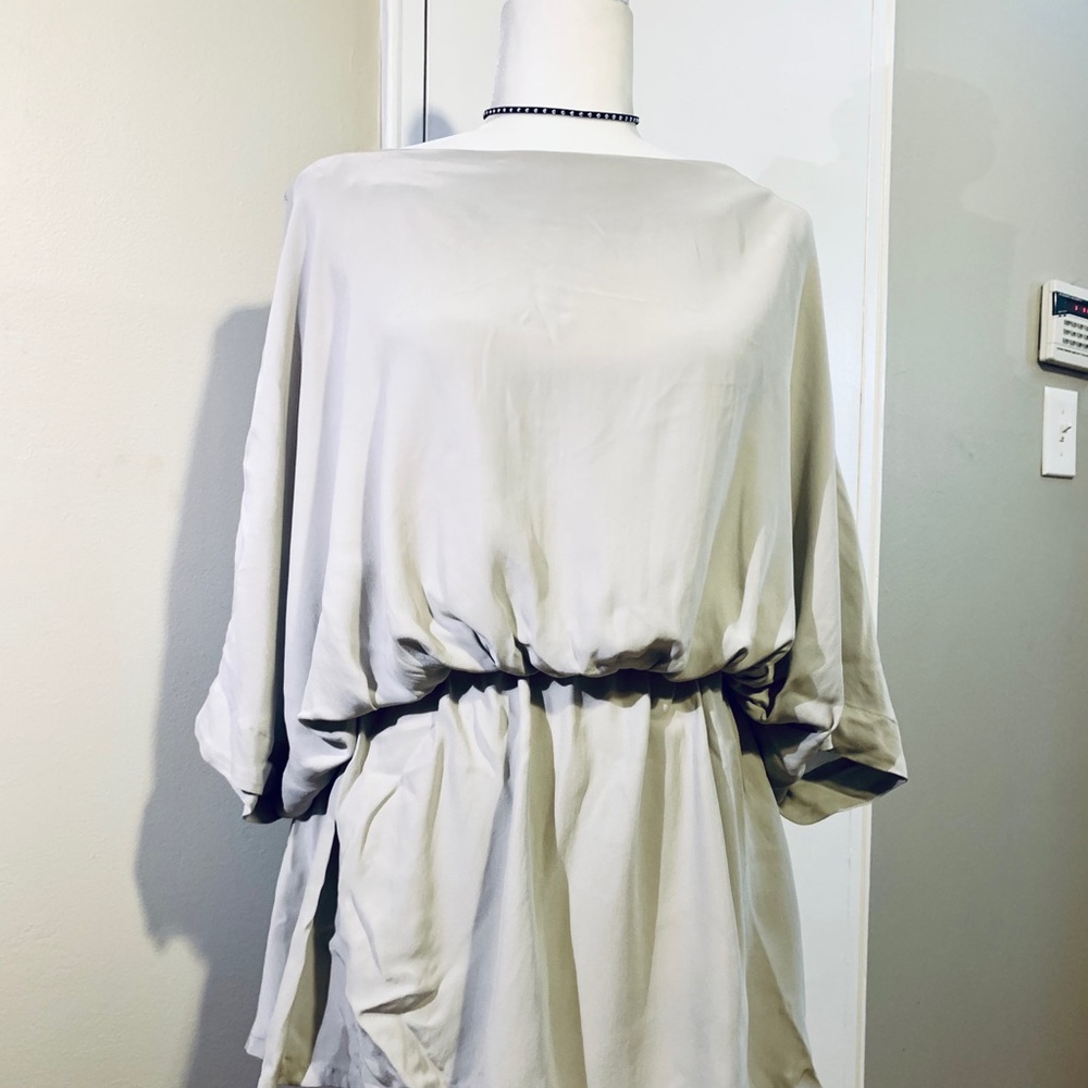 NWT Sofie Olgaard Grey Silk Dress Top